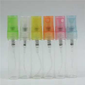 6pcs/monte 5ML mais novo Spray de Vidro de Perfume Névoa Garrafas Reutilizáveis Vazio Vidro de Perfume Pacote Atomizador Garrafas