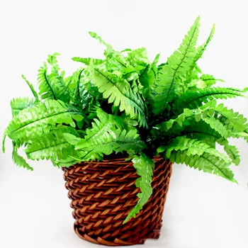 7-garfo Verde Relva Artificial de Plantas Espargos Samambaia Grama Para Flores de Plástico Casa, Decoração de lojas Trevo Planta Atacado