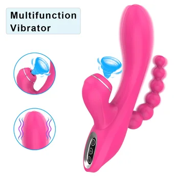 7 Modos De Vibração 3 Velocidades Coelho Chupando Dildo Vibrador Para As Mulheres, Vagina, Anal Ponto G Clítoris Estimulador Feminino Masturbação