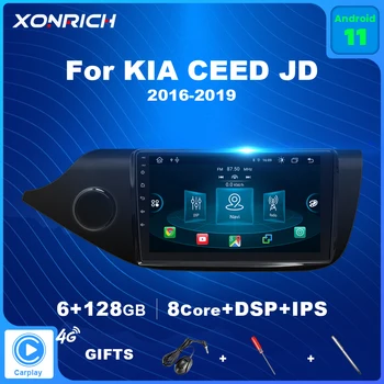 8-Core 6GB de 128GB Carplay Android 11 Auto Rádio Para KIA CEED JD Ceed 2012-2018 AI Voz 2Din Car Multimedia DSP GPS IPS 4G Wifi