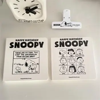 80Sheets Snoopy Cartoon Engrossado A6 Quadriculado Caderno de Estudantes do bloco de notas Mão de Conta Diário Kawaii Anime Brinquedo para Crianças Presentes