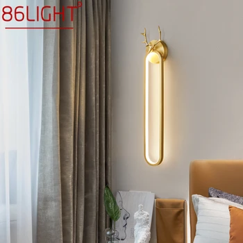 86LIGHT Contemporânea de Ouro, de Bronze da Lâmpada de Parede LED 3 Cores Simplesmente Cobre Criativo Interior de Parede de Luz para o Lar Cama, Sala de estar