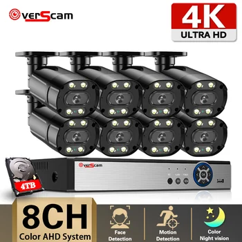 8CH de Segurança do CCTV do AHD Sistema de Câmera Kit de 8MP Bala Infravermelho 6in1 AHD DVR de Movimento Detecção de Rosto Analógico de Vídeo de uma câmara de Vigilância Conjunto