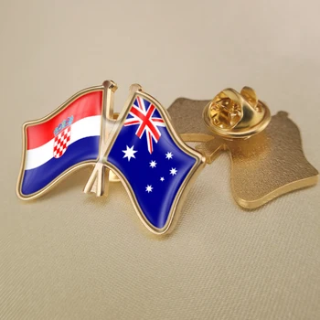 A croácia e a Austrália Cruzado Duplo Amizade Bandeiras Broche Emblemas distintivos de Lapela