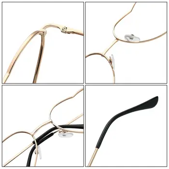 A moda Cosplay Festa Nenhuma Lente de Fotografia de Óculos Óculos de Moldura em forma de Coração Quadros Decoração Óculos 2