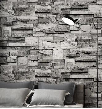 a moda do papel de parede 3 d tridimensional retro tijolo de papel de parede do restaurante, loja de roupas de plano de fundo do papel de parede preto tijolo