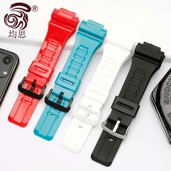 A resina pulseira para Casio relógio masculino correia aq-s810w /aqs810w c5208/aeq-110w/w-735h de silicone acessórios convexo boca 18mm 1