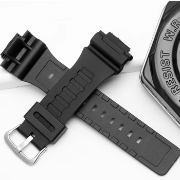 A resina pulseira para Casio relógio masculino correia aq-s810w /aqs810w c5208/aeq-110w/w-735h de silicone acessórios convexo boca 18mm 5