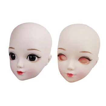 ABS Boneca de Reposição de Cabeça Adorável Decorativos Feminino Manual Maquiagem Artificial, Simulação de Bonecas Cabeças Parte Acessórios