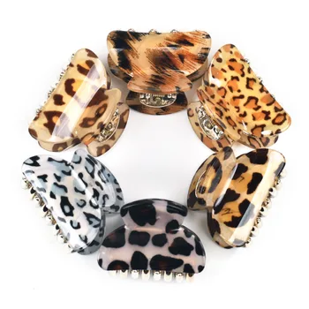 Acessórios De Cabelo Para As Mulheres Leopard Impressão De Alta Qualidade Engrossar Acrílico Meninas De Cabelo Clipe De Garra De Pequeno Claro Cabelos Prato 12006 0