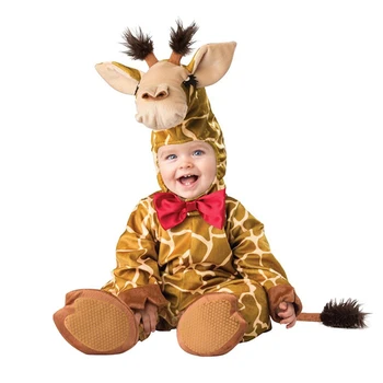 Adorável Animal de Halloween Roupa para o Bebê crescer Infantil Meninos Meninas Bebê Vestido de Fantasia Cosplay do Traje da Criança Elefante, girafa 40