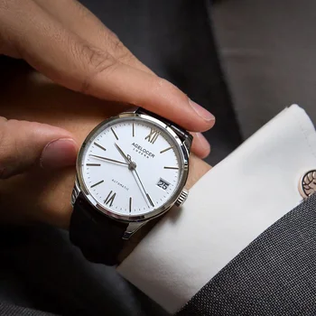 AGELOCER Relógio Mecânico Automático de Negócios, Homens Relógios de Luxo 50m Impermeável Mens Masculino Relógio de Pulso Relógio Masculino