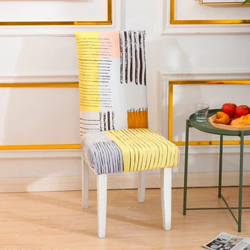 Algodão Padrão Simples Projetado Textura Macia Cadeira De Cobertura De Moda Confortável, Alta Qualidade Elástica Moderno Tampa Da Cadeira 4