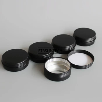 alumínio preto cosméticos jar,20g de alumínio preto recipiente de lata,maquiagem, creme protetor labial pode F2132