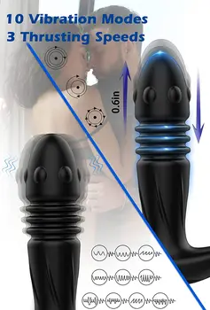 Anal Empurrando Vibrador Estimulador de Próstata Massager retardar a Ejaculação Anel de Bloqueio Anal Plug anal Brinquedos Sexuais Dildos para Homens 1