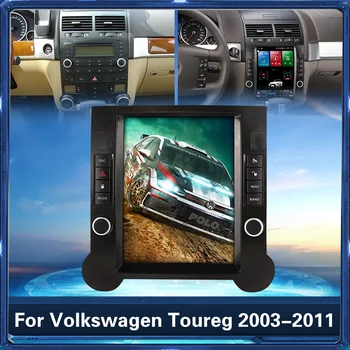 Android auto-Rádio de Navegação GPS Para Volkswagen Toureg 2003-2011 Carro Player de Multimídia de Auto Gravador de Fita Vertical de Tela