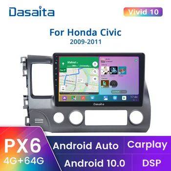 Android Veículo 2din auto-Rádio Multimédia Player de Vídeo para Honda Civic 2009 2010 2011 VehicleGPS Carplay 1280*720