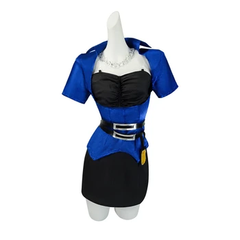Anime O Meu Vestido-Up Darling Marin Kitagawa Uniforme Da Polícia De Cosplay Fantasia De Policial Peruca Brincos Chapéu, Casaco Azul, Vestido 2