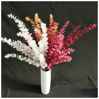 Artificial de Plástico Ramos e Folhas de Simulação de Eucalipto Carnuda Festa de Casamento em Casa Jardim Arranjo de Flor Acessórios