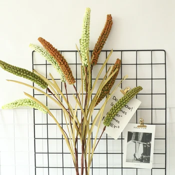 Artificial grinalda de trigo planta com folhas Cereais long branch para a Home do hotel Decoração falso flores DIY Decoração de jardim