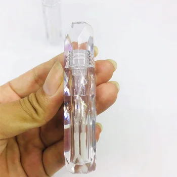 Atacado de Embalagens de Cosméticos Diamante de Cristal Vazio Brilho Labial Tubos de 3Ml Mini Gloss Tubo Recipiente Transparente Gloss Garrafa
