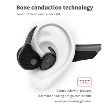 AUMENTO PRO9 Fones de ouvido com Osso Condução de Fones de ouvido sem Fio Blutooth 5.0 Fone de ouvido Sports Impermeável Fone de ouvido Bluetooth 3