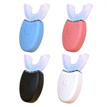 Automático para Adultos em forma de U, Escova de dentes Elétrica Sonic Branqueamento de Silicone Impermeável Chaves ultra-Sônica de Dente Instrumento da Beleza