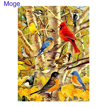 Ações DIY Diamante pintura árvore de Bordo aves Bordado de Diamante Árvore de Bordo aves Diamante mosaico de bordo Ponto Cruz decoração 1