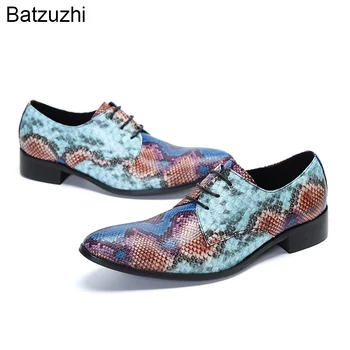 Batzuzhi Sapatos masculinos 2022 Nova Dedo Apontado Vestido de Couro Sapatos de Homens Lace-up de Negócio Formal, Festa de Casamento e Zapatos Hombre