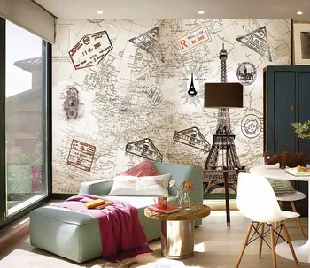 Baçal Europeia retro mapa personalizado 3d papel de parede murais papel de parede 3D TV da sala de estar pano de fundo de quarto de crianças de papel