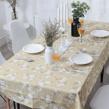 Belas Flores Impresso Retangular Impermeável toalha de Mesa Decorativo Tampa de Tabela Tafelkleed para Mesa de Jantar