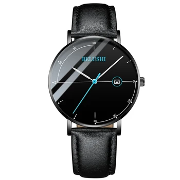 BELUSHI relógios para Homens Relojes Hombre 2020 Simples Homem de Negócios Assistir a Clássica Banda de Couro de Data do Calendário Masculino Relógio Mens Relógios