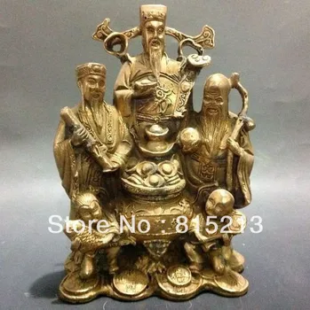 bi0016 Chinês Estátua de Bronze w de Deus da riqueza&ShouXing