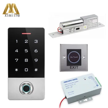 Biométrico de impressão digital Sistema de Controle de Acesso TF1 Com 125Khz RFID Cartão de Toque do Teclado Impermeável Controlador do Acesso da Porta Kit