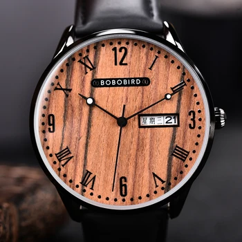 BOBO PÁSSARO Homens Relógios Madeira Homem relógios Para Homens Relógios de pulso de Quartzo Mulheres Relógio de Madeira Relógio Personalizado de Presente de Aniversário
