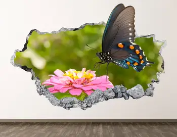 Borboleta de autocolantes de Parede - Flores, Animais 3D, Esmagado Arte de Parede Autocolante de Decoração de Quarto de Crianças de Vinil em Casa Cartaz Personalizado de Presente KD716