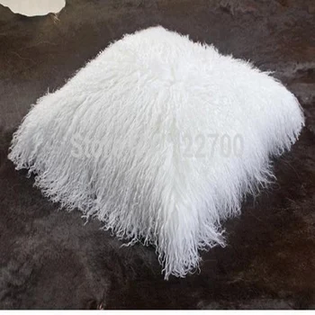 Branco mongol Pele fronha Vintage Capas de almofadas Para o Sofá Real Decorativos 2