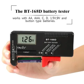 BT-168D Digital Portátil Testador de Bateria Volt Verificador de 9V 1,5 V Botão Célula Recarregável AAA AA C D Bateria Universal Teste