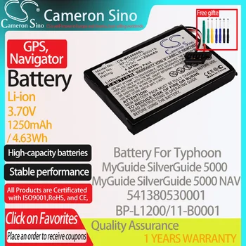 CameronSino Bateria para Tufão MyGuide SilverGuide 5000 NAV se encaixa Tufão 541380530001 BP-L1200/11-B0001 GPS,Navegador da bateria