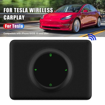 Carro sem Fios CarPlay Adaptador Carlinkit Dongle 2,4 G+5G wi-Fi Atualizado de Navegação Compatíveis com Bluetooth Para Tesla Modelo 3 Modelo Y