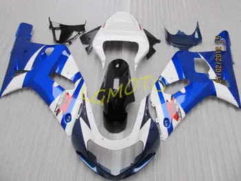 Carroçaria de Moto Carenagem kit para azul branco SUZUKI GSXR600 750 K1 01 02 03 GSXR600 GSXR750 2001 2002 2003 Carenagens