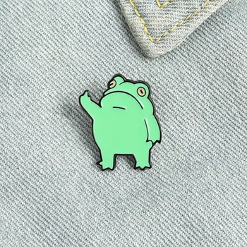 Cartoon Sapo Emblema do Sapo Engraçado Esmalte Pin Personalizado Legal Animal Broches Saco Pin de Lapela Jóia de Presente para os Amigos 1