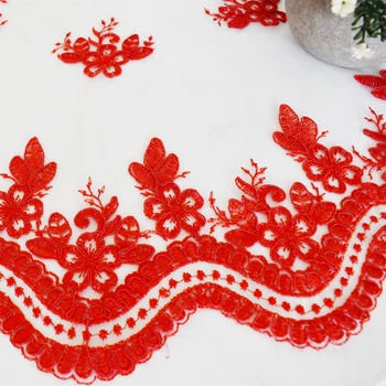 Chinês Vermelho Festiva Rodada 80cm de Renda Bordado Pequena Toalha de mesa Varanda Quarto com Sala de estar de Casamento Decoração Festa Decoração 2