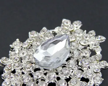 Claro Cristal de Diamante Strass queda de Pinos Broche Para as Mulheres Românticas de Casamento da Dama de honra Broches Festa Buquê AE091 4