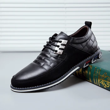 Clássico da moda Casual masculina Sapatos de Couro Preto da Venda Quente Respirável Homens de Negócios Casuais Sapatos de Marca de Grande porte, masculina Casual Sapatos