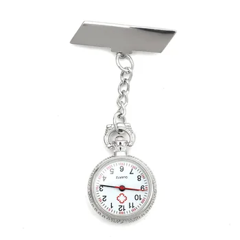 Clássico Médica Relógios Liga de Quartzo de Bolso, Relógio de Enfermeira Clip-on Fob Médico Relógio de Quartzo Broche de Pingentes de Prata Hospital Dom