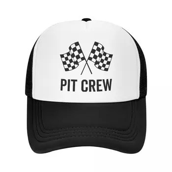 Clássico Unisex Carro De Corrida Pit Crew Bandeira Quadriculada Trucker Hat Adulto De Corridas De Esporte Ajustável Tampão De Baseball Ao Ar Livre Bonés Snapback