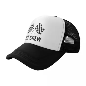Clássico Unisex Carro De Corrida Pit Crew Bandeira Quadriculada Trucker Hat Adulto De Corridas De Esporte Ajustável Tampão De Baseball Ao Ar Livre Bonés Snapback 1