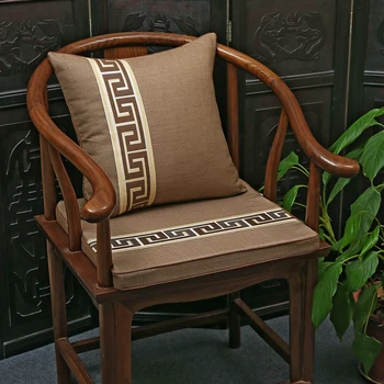 Colcha de retalhos geométricos de Renda Chinês Almofada do Assento Étnica Cadeira de Jantar Poltrona antiderrapante Almofadas de Assento Almofadas de Linho Lugares Sofá-Tapetes 0