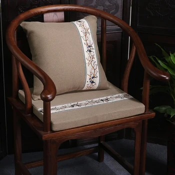 Colcha de retalhos geométricos de Renda Chinês Almofada do Assento Étnica Cadeira de Jantar Poltrona antiderrapante Almofadas de Assento Almofadas de Linho Lugares Sofá-Tapetes 1